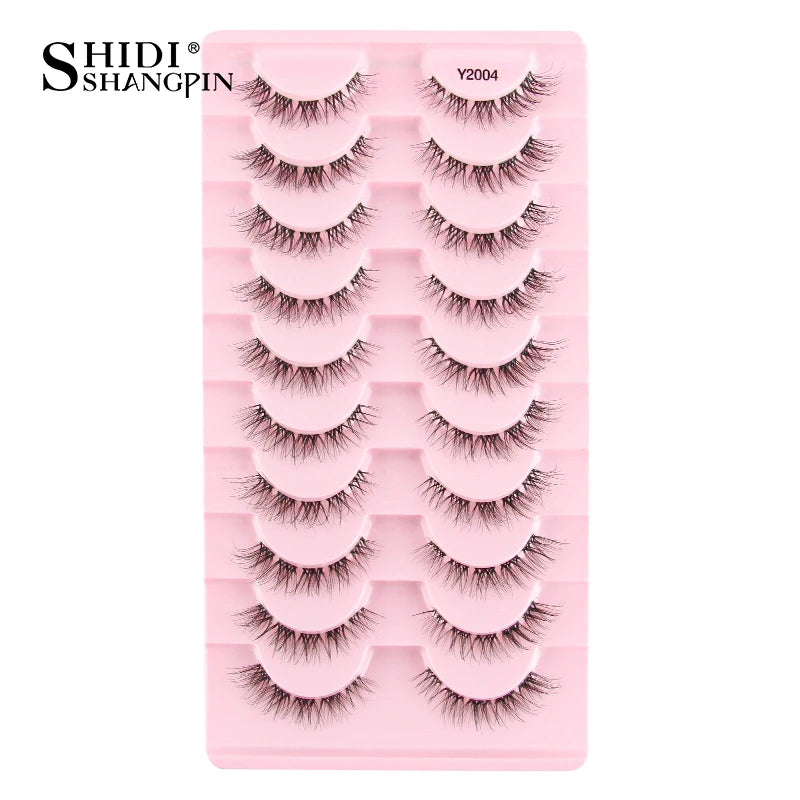 3/10 pairs Natural Lashes Mink Fluffy False Eyelashes Make up Tools Wispy Half Eyelashes 3D Cat Eye Eyelash Extensions Faux Cils
