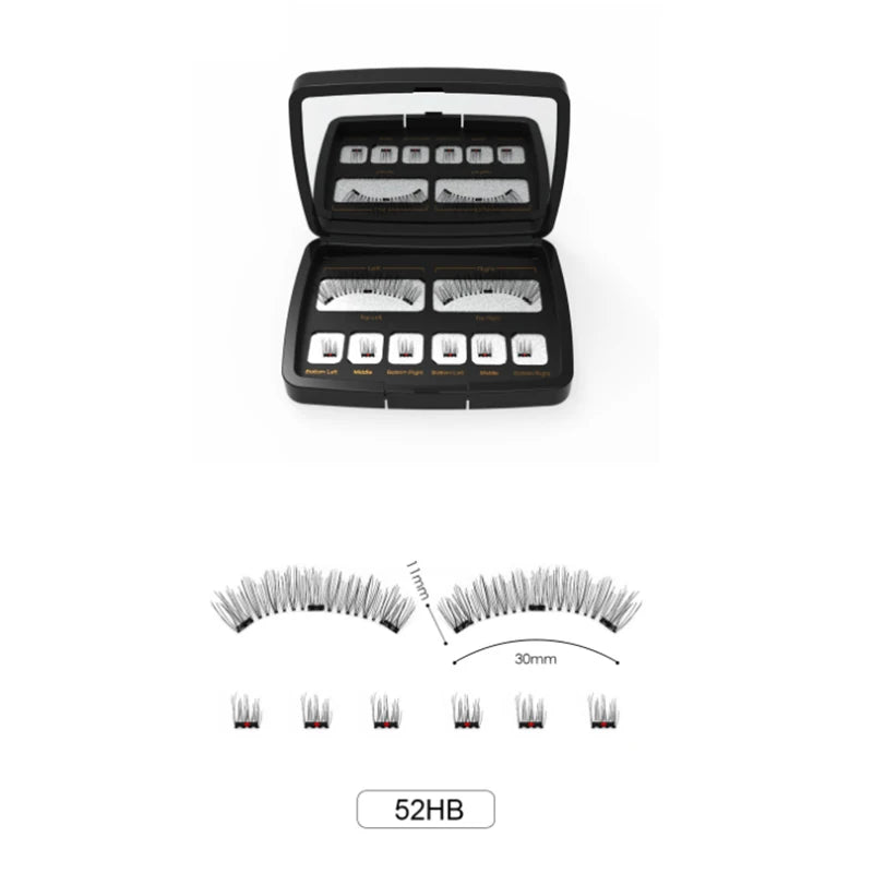 3D Magnetic Eyelashes Kit With Different Density Double False Eyeslashes Reusable Easy To Wear Fake Eyelash Extension Makeup Kit