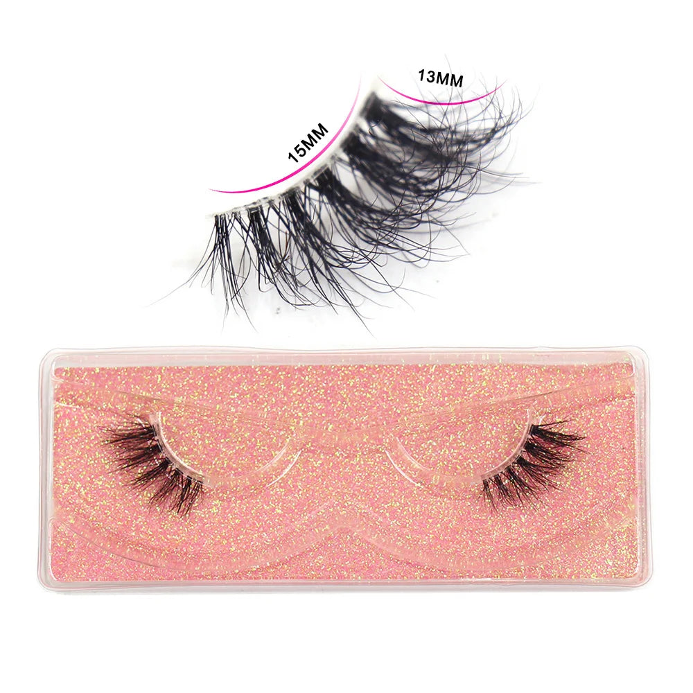 LEHUAMAO Mink Half Lashes Extension Natural Daily Reusable Short Strip Eye Lashes Mink Fluffy Soft Half False Eyelashes Make Up