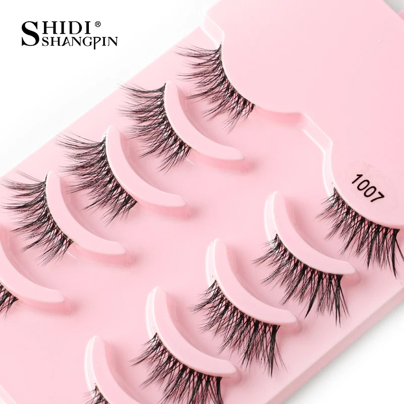 3/10 pairs Natural Lashes Mink Fluffy False Eyelashes Make up Tools Wispy Half Eyelashes 3D Cat Eye Eyelash Extensions Faux Cils
