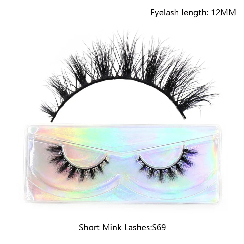 LEHUAMAO Mink Half Lashes Extension Natural Daily Reusable Short Strip Eye Lashes Mink Fluffy Soft Half False Eyelashes Make Up
