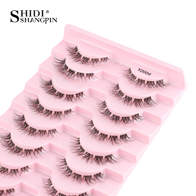 3/10 pairs Natural Lashes Mink Fluffy False Eyelashes Make up Tools Wispy Half Eyelashes 3D Cat Eye Eyelash Extensions Faux Cils