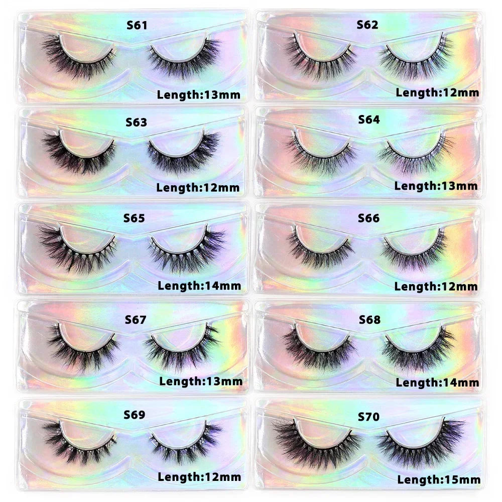 LEHUAMAO Mink Half Lashes Extension Natural Daily Reusable Short Strip Eye Lashes Mink Fluffy Soft Half False Eyelashes Make Up