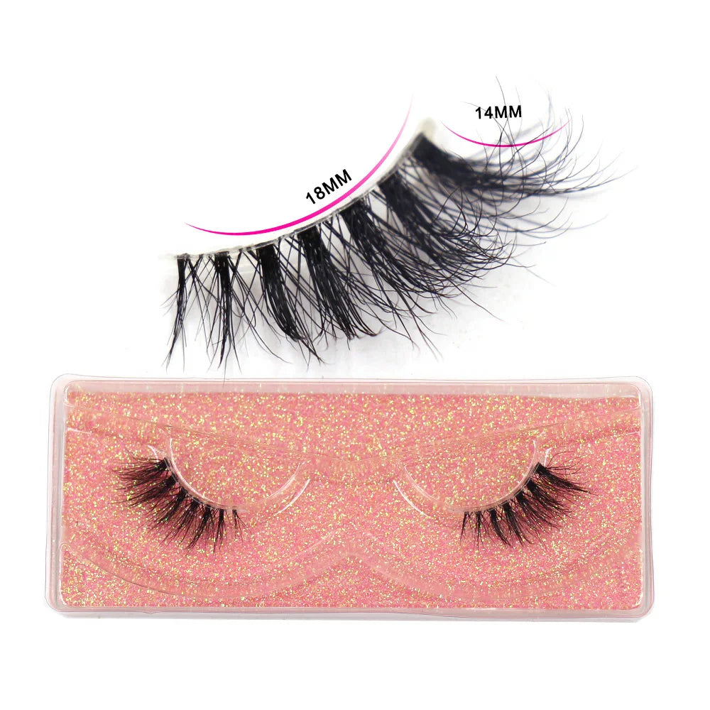 LEHUAMAO Mink Half Lashes Extension Natural Daily Reusable Short Strip Eye Lashes Mink Fluffy Soft Half False Eyelashes Make Up