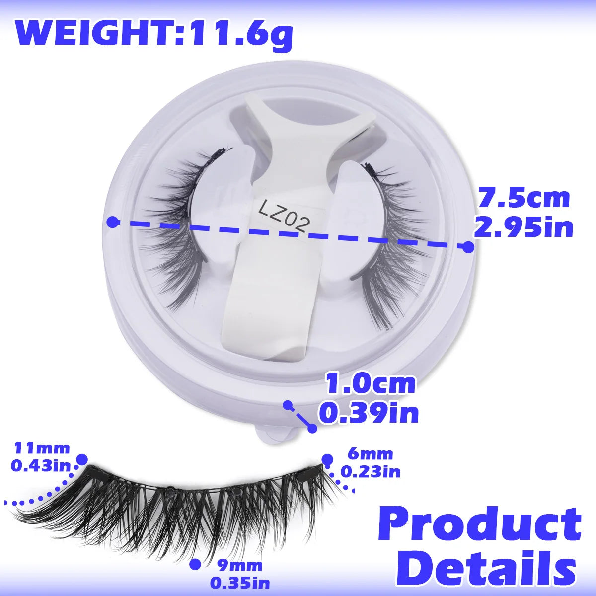 Lanjinglin 3D Magnetic False Eyelashes Tweezer Set Cosmetics Natural Mink False Lash Professional Eyelash Extension Makeup Tool
