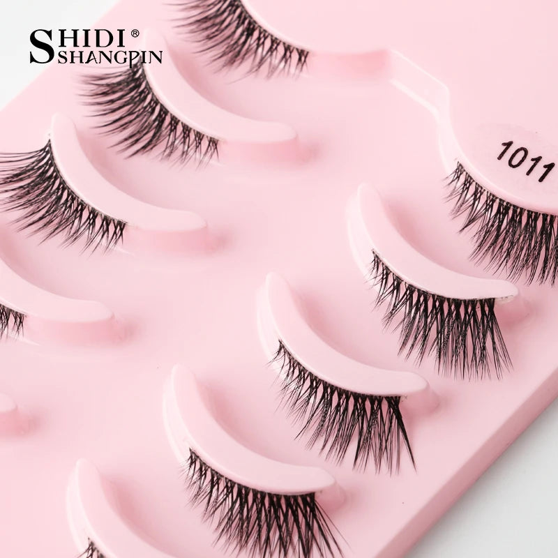 3/10 pairs Natural Lashes Mink Fluffy False Eyelashes Make up Tools Wispy Half Eyelashes 3D Cat Eye Eyelash Extensions Faux Cils
