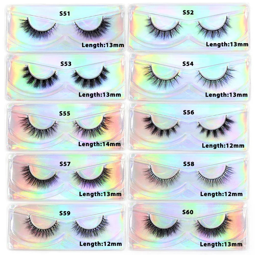 LEHUAMAO Mink Half Lashes Extension Natural Daily Reusable Short Strip Eye Lashes Mink Fluffy Soft Half False Eyelashes Make Up