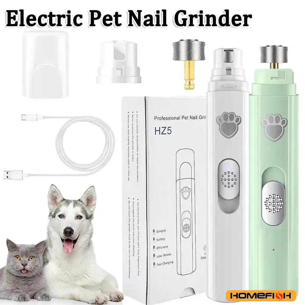 Electric Dog Nail Grinder Pet Nail Clipper USB Rechargeable Pet Nail Trimmers Painless with Polisher Wheel for Small/Large Pets