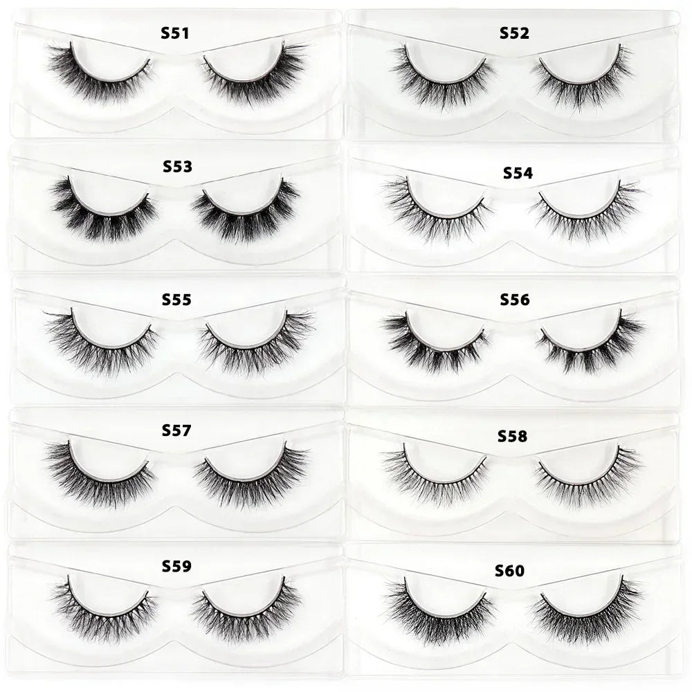 LEHUAMAO Mink Half Lashes Extension Natural Daily Reusable Short Strip Eye Lashes Mink Fluffy Soft Half False Eyelashes Make Up