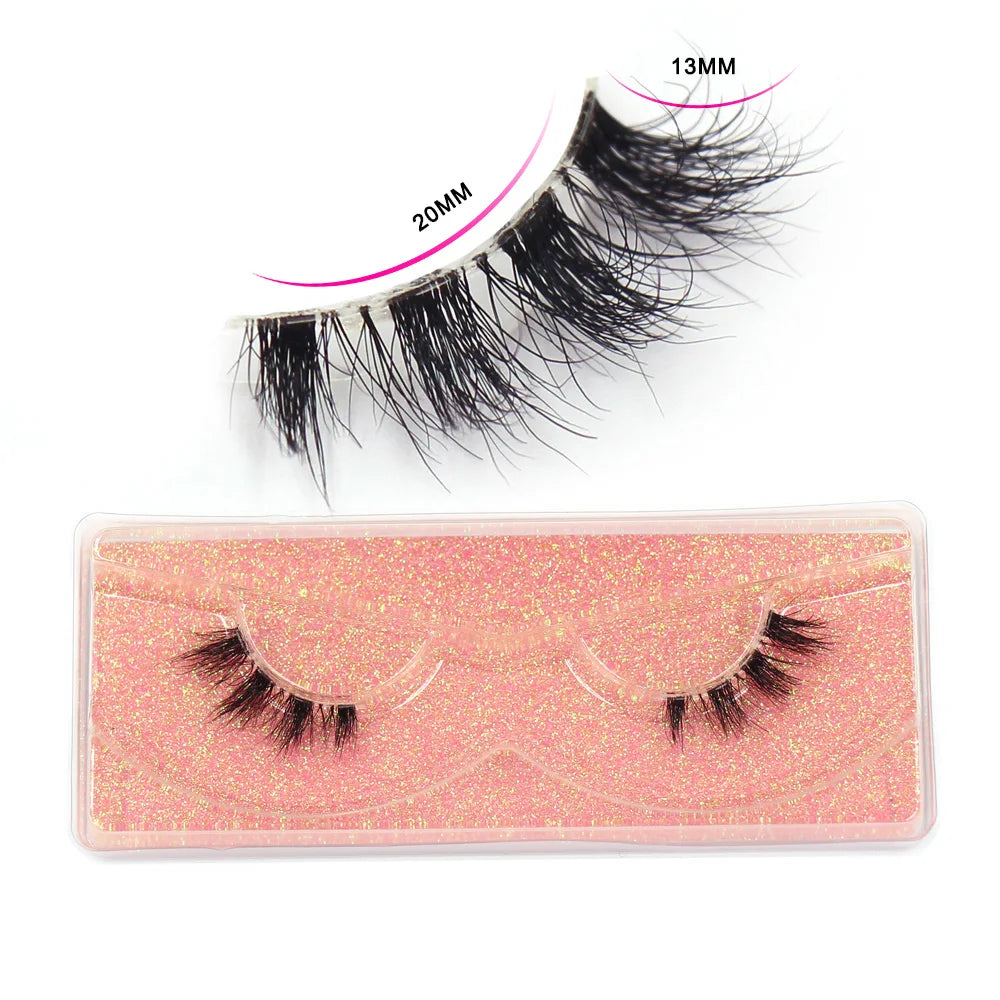 LEHUAMAO Mink Half Lashes Extension Natural Daily Reusable Short Strip Eye Lashes Mink Fluffy Soft Half False Eyelashes Make Up