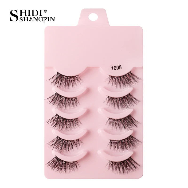 3/10 pairs Natural Lashes Mink Fluffy False Eyelashes Make up Tools Wispy Half Eyelashes 3D Cat Eye Eyelash Extensions Faux Cils