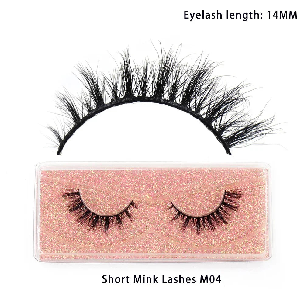 LEHUAMAO Mink Half Lashes Extension Natural Daily Reusable Short Strip Eye Lashes Mink Fluffy Soft Half False Eyelashes Make Up