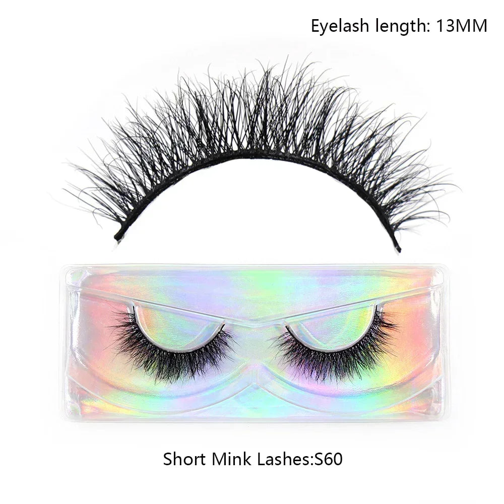 LEHUAMAO Mink Half Lashes Extension Natural Daily Reusable Short Strip Eye Lashes Mink Fluffy Soft Half False Eyelashes Make Up