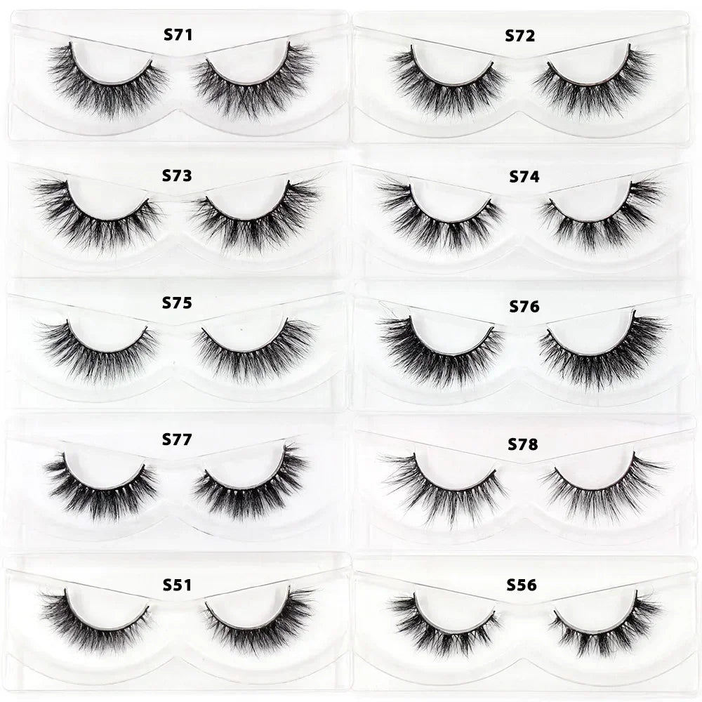 LEHUAMAO Mink Half Lashes Extension Natural Daily Reusable Short Strip Eye Lashes Mink Fluffy Soft Half False Eyelashes Make Up