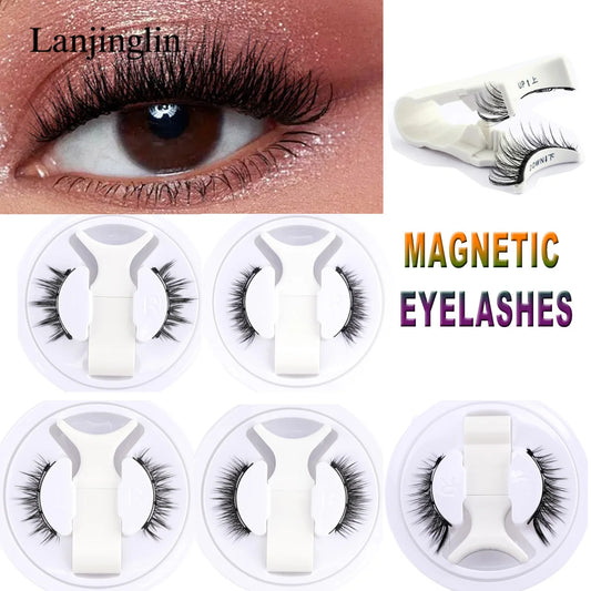 Lanjinglin 3D Magnetic False Eyelashes Tweezer Set Cosmetics Natural Mink False Lash Professional Eyelash Extension Makeup Tool