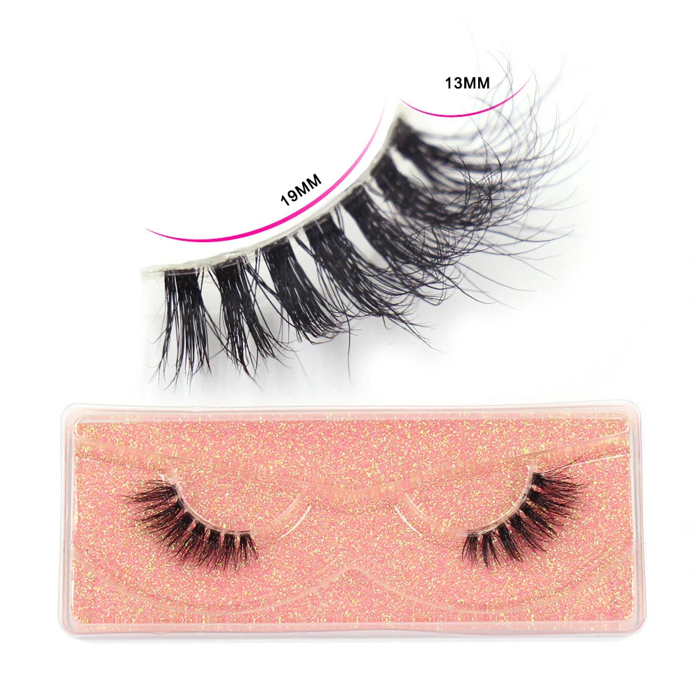 LEHUAMAO Mink Half Lashes Extension Natural Daily Reusable Short Strip Eye Lashes Mink Fluffy Soft Half False Eyelashes Make Up