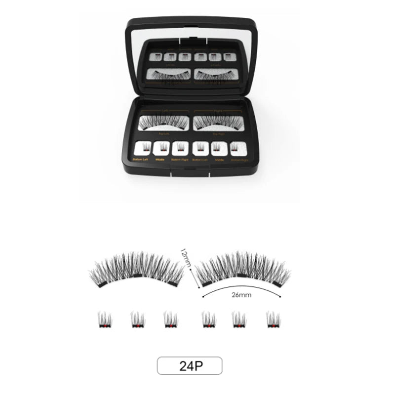 3D Magnetic Eyelashes Kit With Different Density Double False Eyeslashes Reusable Easy To Wear Fake Eyelash Extension Makeup Kit