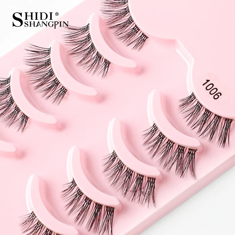 3/10 pairs Natural Lashes Mink Fluffy False Eyelashes Make up Tools Wispy Half Eyelashes 3D Cat Eye Eyelash Extensions Faux Cils