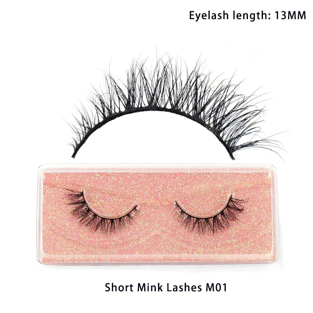 LEHUAMAO Mink Half Lashes Extension Natural Daily Reusable Short Strip Eye Lashes Mink Fluffy Soft Half False Eyelashes Make Up