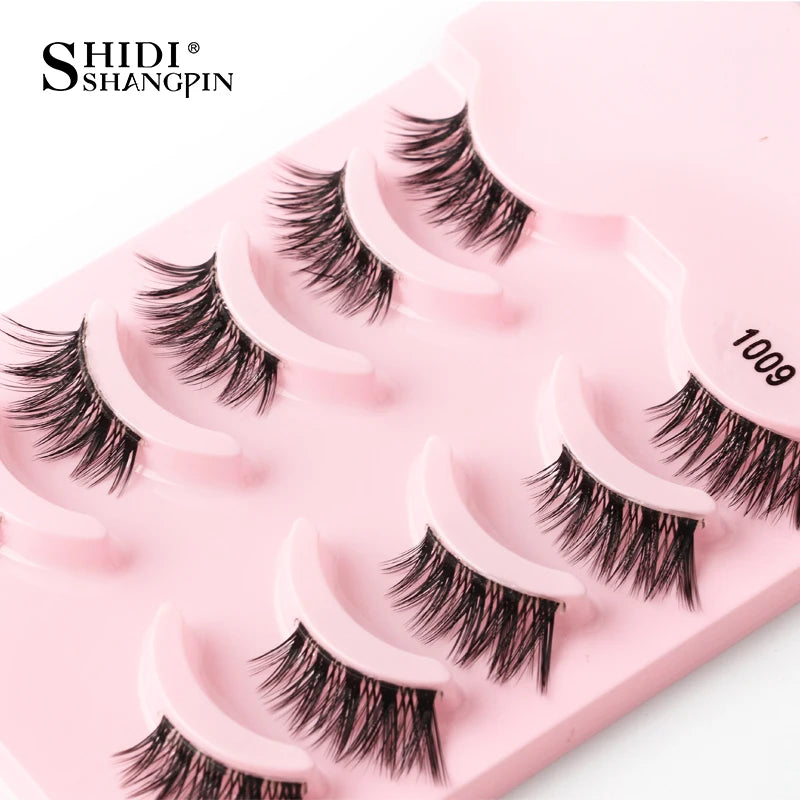 3/10 pairs Natural Lashes Mink Fluffy False Eyelashes Make up Tools Wispy Half Eyelashes 3D Cat Eye Eyelash Extensions Faux Cils