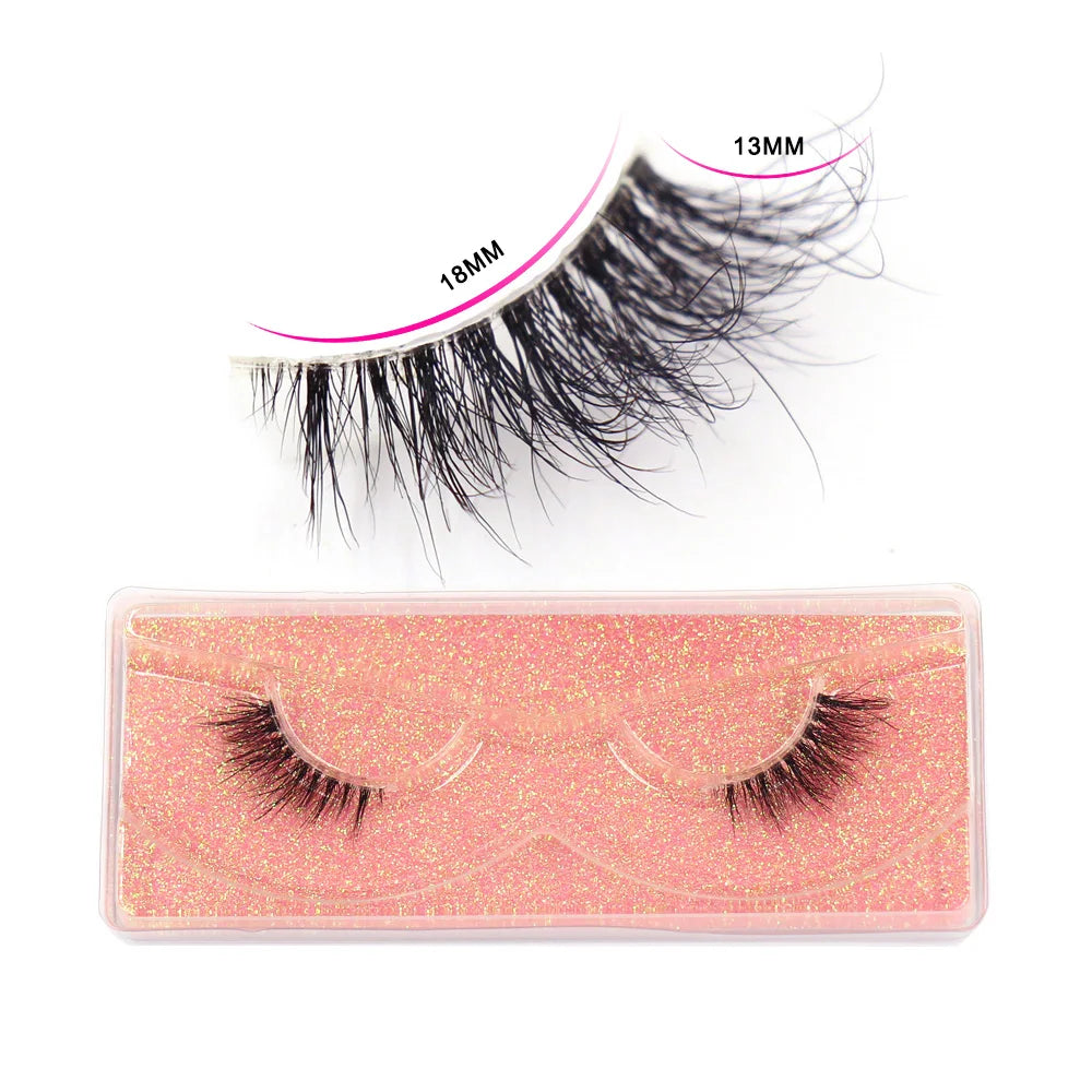 LEHUAMAO Mink Half Lashes Extension Natural Daily Reusable Short Strip Eye Lashes Mink Fluffy Soft Half False Eyelashes Make Up