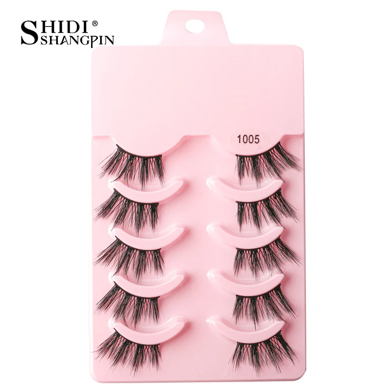 3/10 pairs Natural Lashes Mink Fluffy False Eyelashes Make up Tools Wispy Half Eyelashes 3D Cat Eye Eyelash Extensions Faux Cils