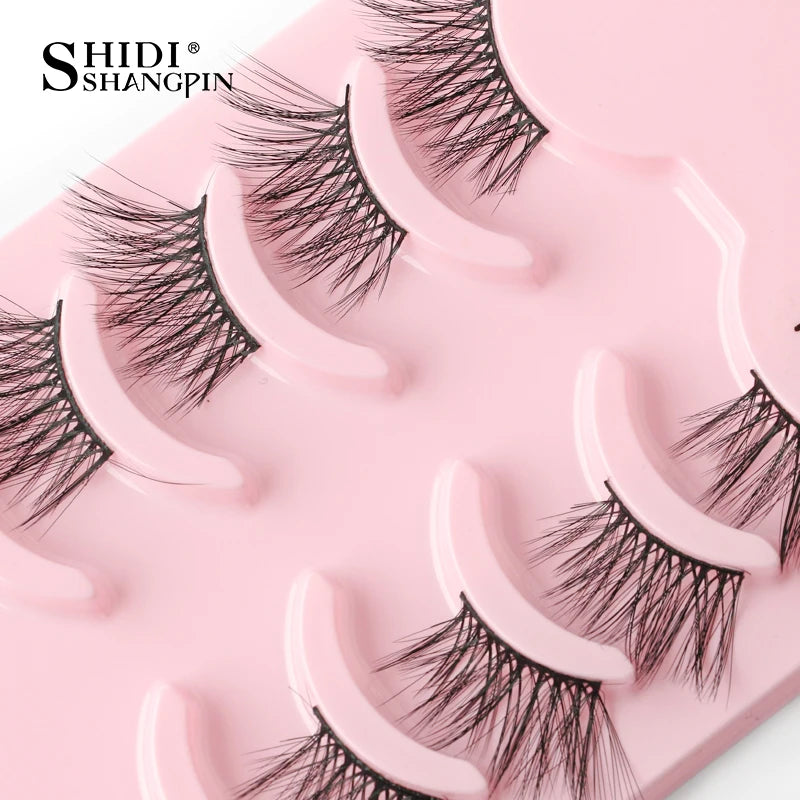 3/10 pairs Natural Lashes Mink Fluffy False Eyelashes Make up Tools Wispy Half Eyelashes 3D Cat Eye Eyelash Extensions Faux Cils