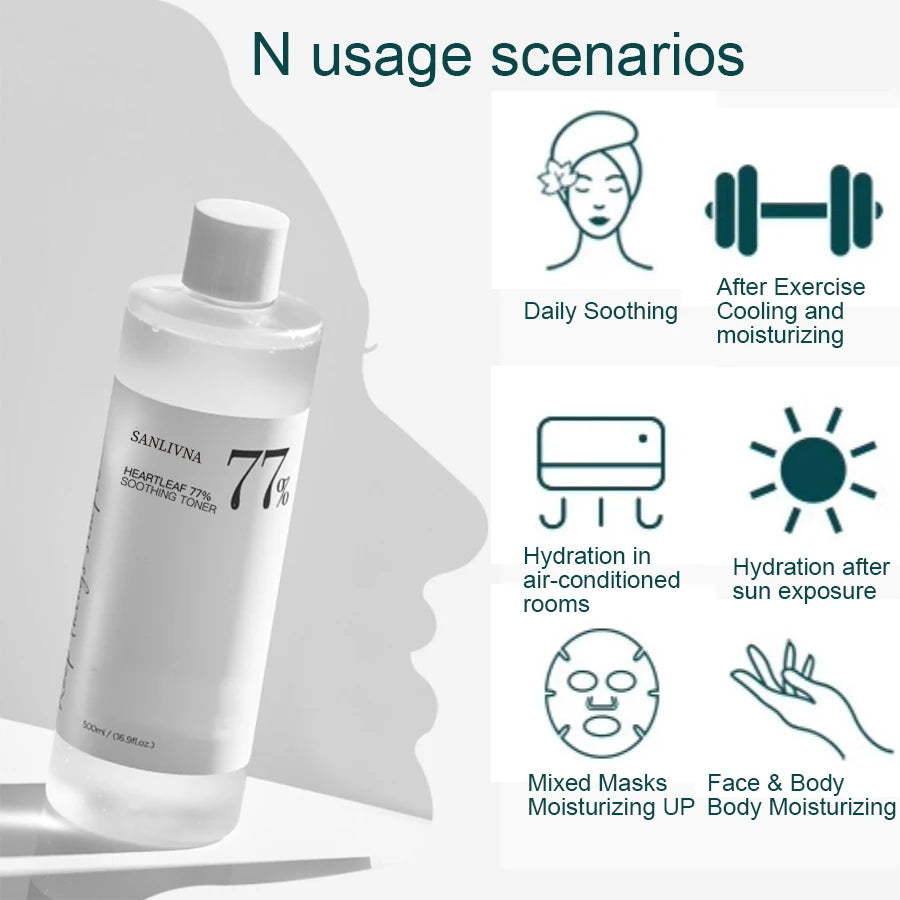 Sanlivna Korean Skincare Heartleaf 4-Piece Set - Oil Balance & Brightening with Soothing Complex