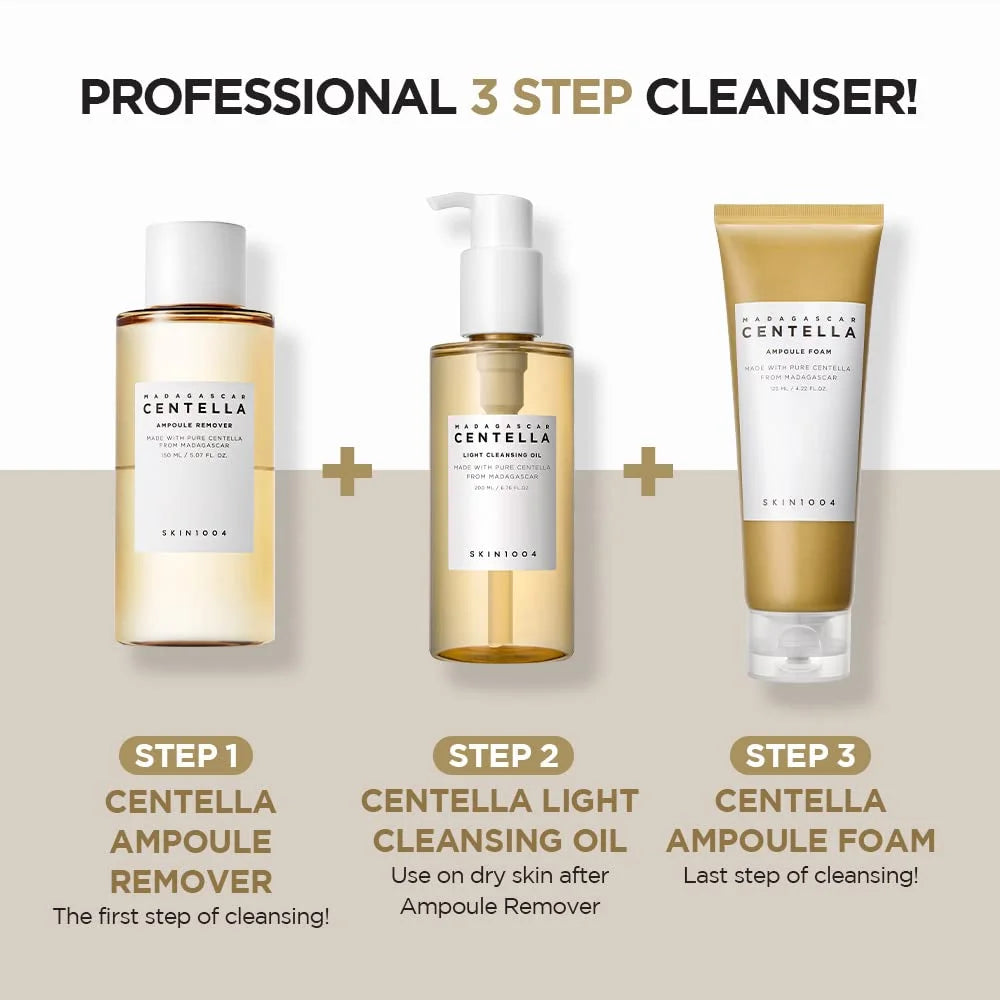 Korean Centella Skincare Ampoule Toner Cleanser Face Serum Cleaning Oil and Moisturizer Cream Skincare Kit Original Products Set