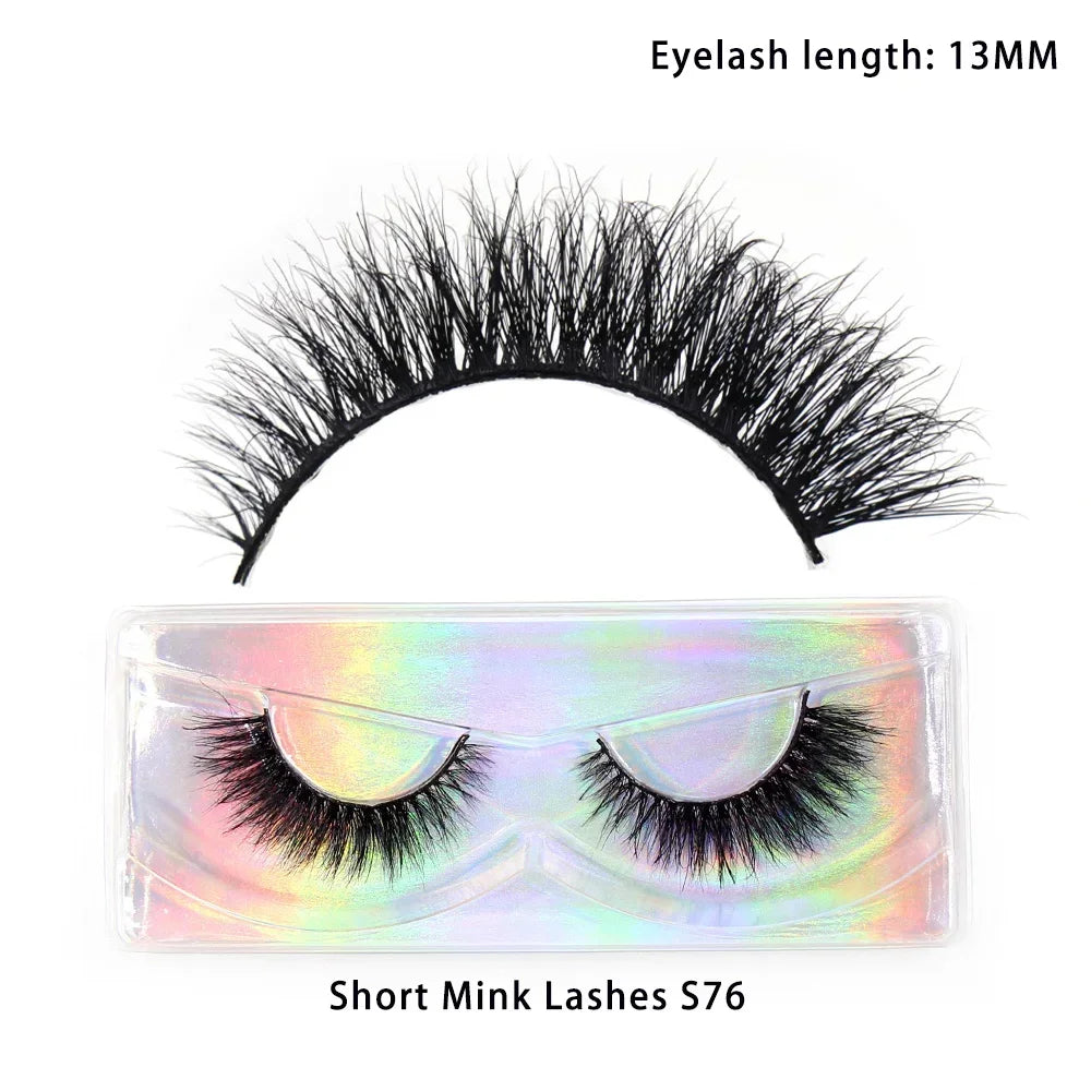 LEHUAMAO Mink Half Lashes Extension Natural Daily Reusable Short Strip Eye Lashes Mink Fluffy Soft Half False Eyelashes Make Up