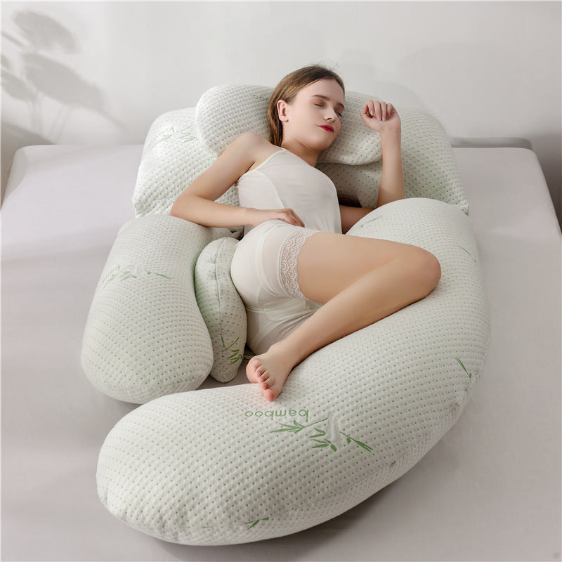 U-shaped pregnant woman pillow for supporting the waist and allowing side sleeping
