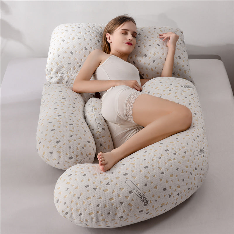 U-shaped pregnant woman pillow for supporting the waist and allowing side sleeping