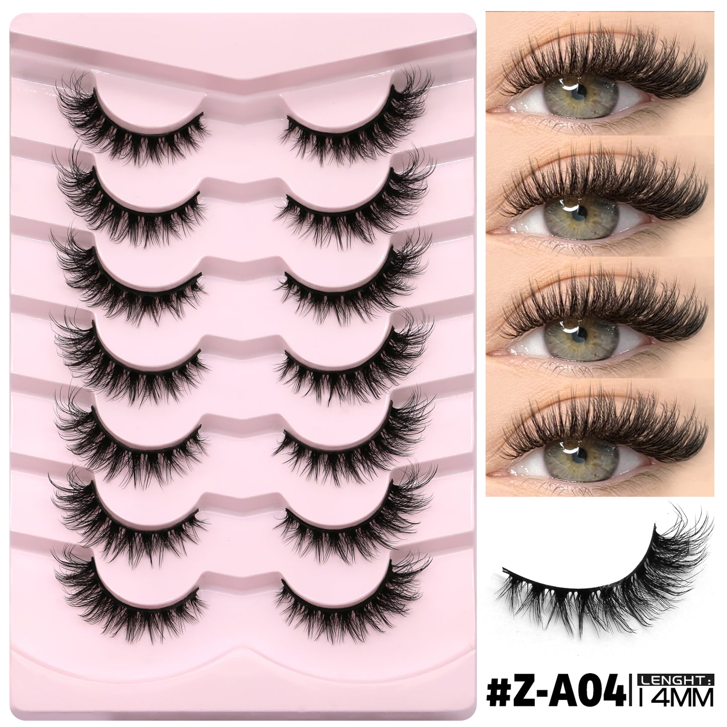 Thick-styled one-piece false lashes