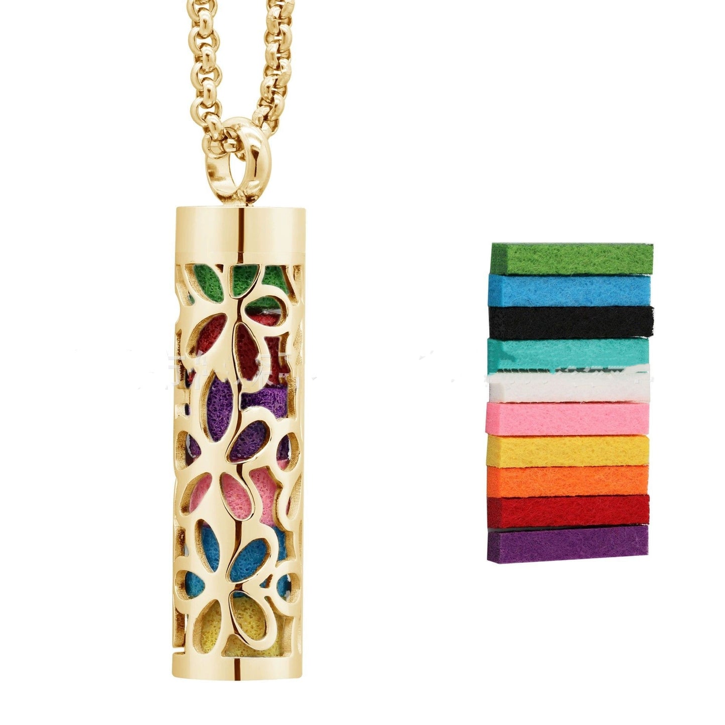 Titanium Steel Hollow Aromatherapy Necklace Perfume Diffuser