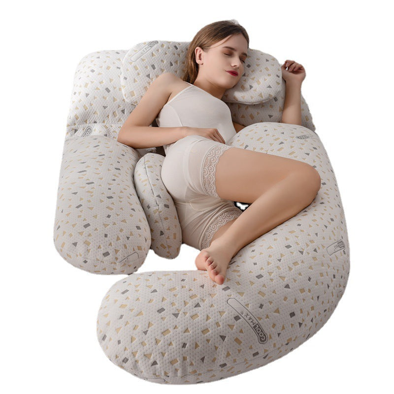 U-shaped pregnant woman pillow for supporting the waist and allowing side sleeping