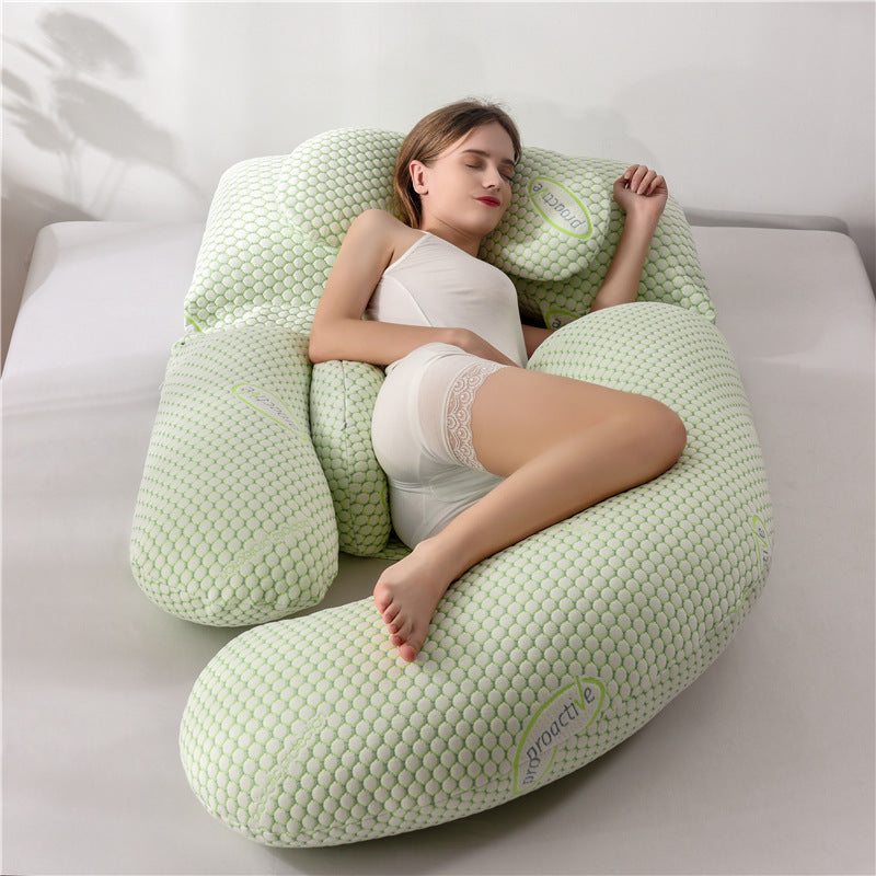 U-shaped pregnant woman pillow for supporting the waist and allowing side sleeping